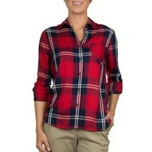 Women Woolrich Red Plaid Flannel Shirt XXL Outdoors Gorp Cabincore Fall NEW